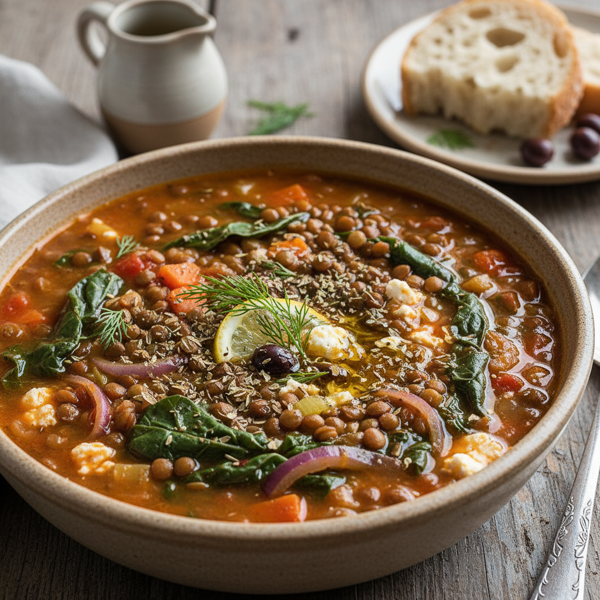 Hearty Greek Lentil and Chard Soup recipe