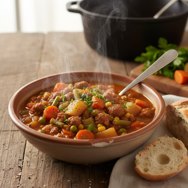 Hearty Ground Turkey & Vegetable Stew recipe