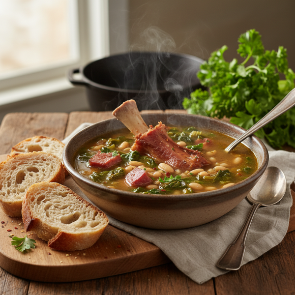 Hearty Ham Bone & Escarole Soup recipe