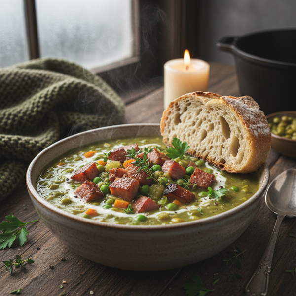 Hearty Ham & Split Pea Winter Soup recipe