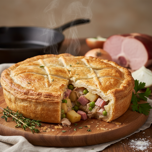 Hearty Ham and Onion Pot Pie recipe