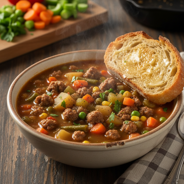 Hearty Hamburger Vegetable Soup recipe