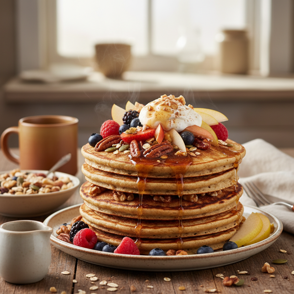 Hearty Harvest Grain & Nut Pancakes recipe
