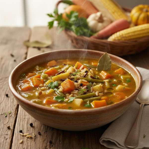 Hearty Harvest Vegetable and Rice Soup recipe