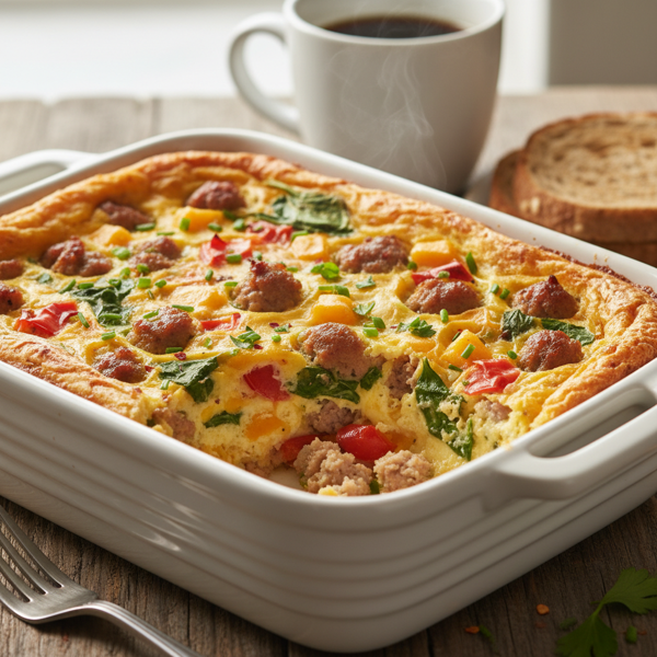 Hearty High-Protein Breakfast Egg Casserole recipe