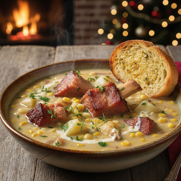 Hearty Holiday Ham Bone Potato Chowder recipe