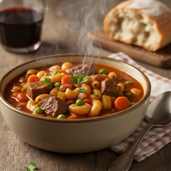 Hearty Homestyle Beef Macaroni Stew recipe