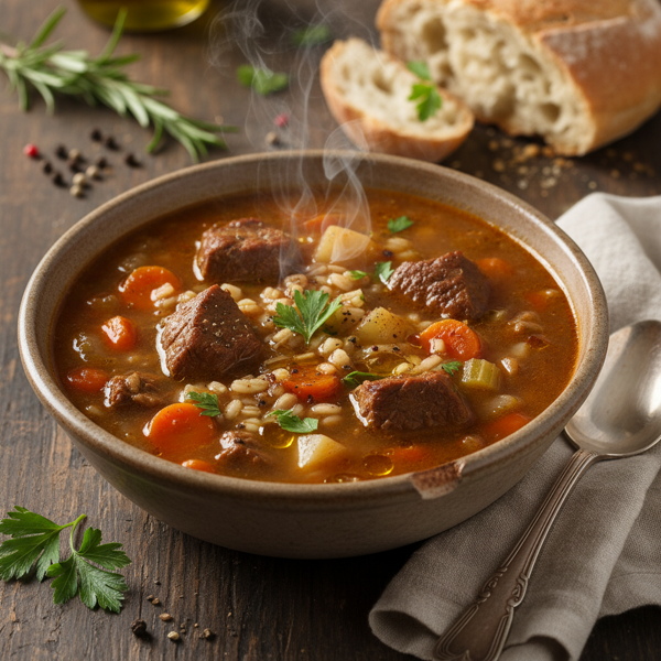 Hearty Homestyle Beef and Barley Soup recipe