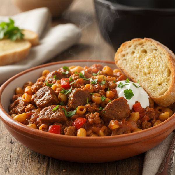 Hearty Homestyle Beef and Turkey Goulash recipe