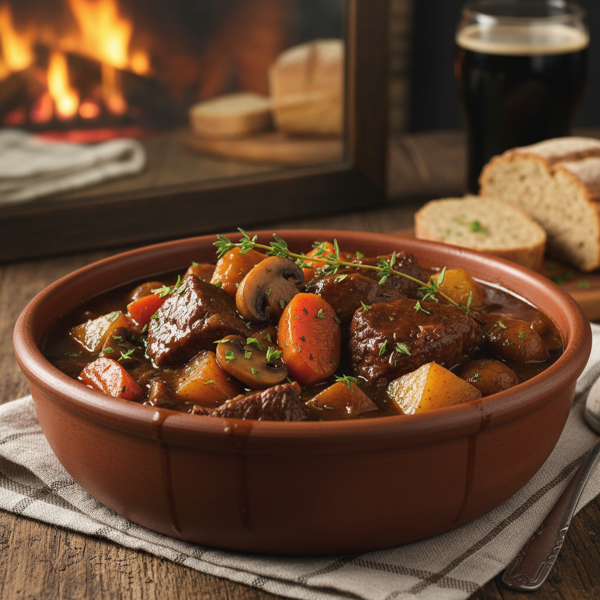 Hearty Irish Beef Stew with Guinness and Cider recipe