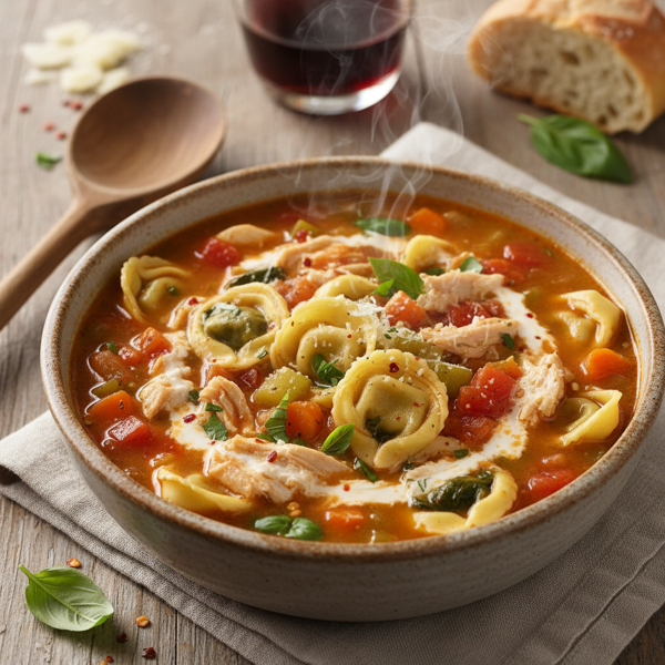 Hearty Italian Chicken Tortellini Soup recipe