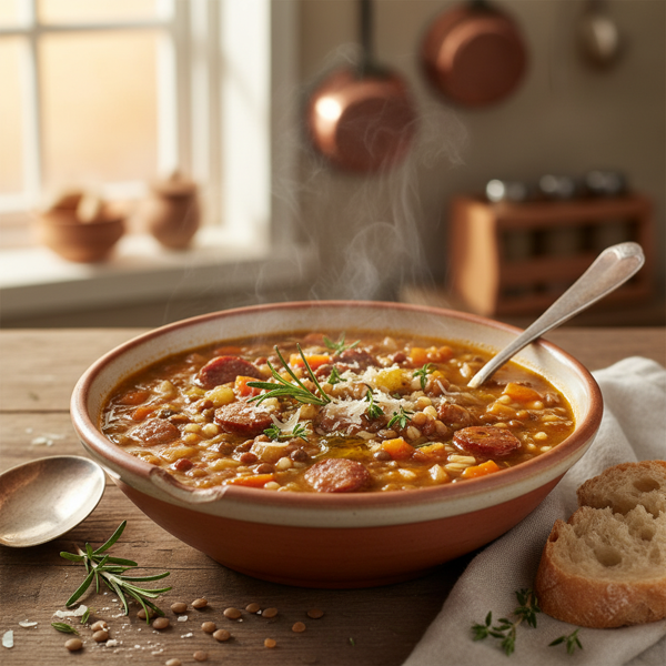 Hearty Italian Lentil & Barley Soup recipe