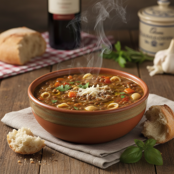 Hearty Italian Lentil and Pasta Soup recipe