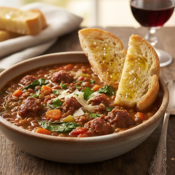 Hearty Italian Sausage Lentil Soup recipe