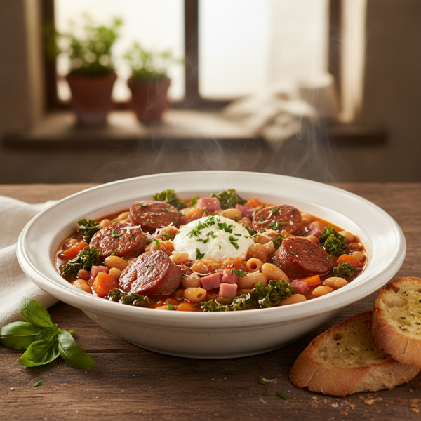 Hearty Italian Sausage & Ham Stoup recipe