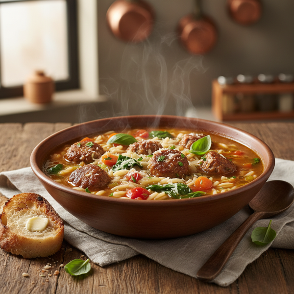 Hearty Italian Sausage and Orzo Soup recipe