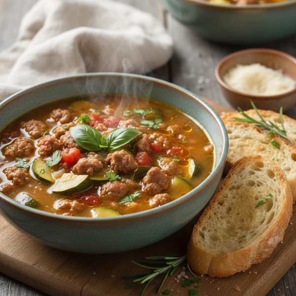 Hearty Italian Sausage and Zucchini Soup recipe
