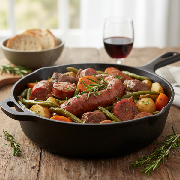 Hearty Kielbasa & Green Bean Pot Roast recipe