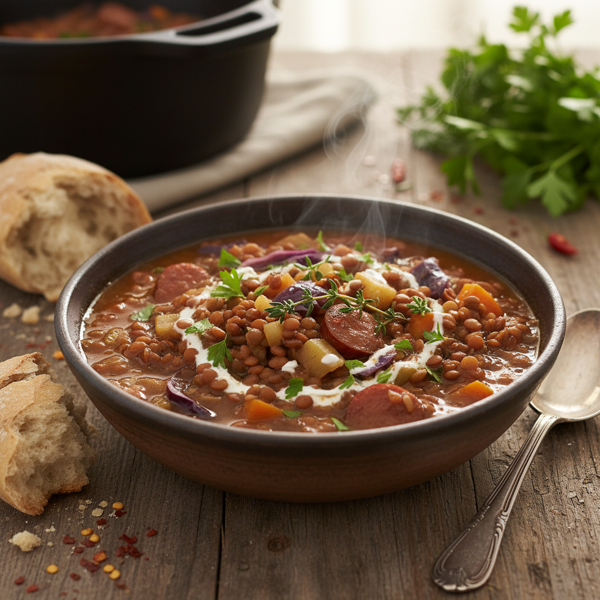 Hearty Lentil & Cabbage Stew recipe