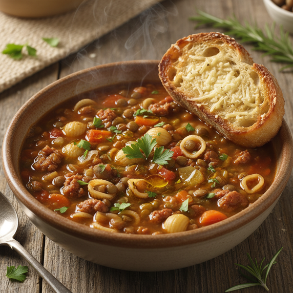 Hearty Lentil and Pasta Soup recipe