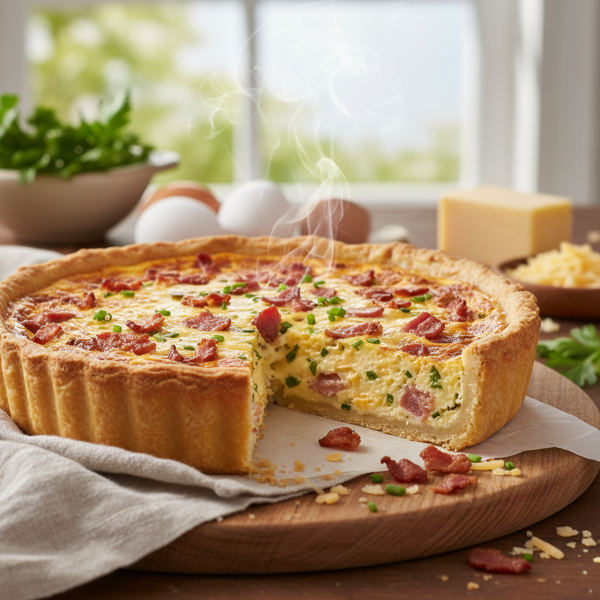 Hearty Low-Fat Bacon & Cheese Quiche with Self-Crusting Bisquick Base recipe