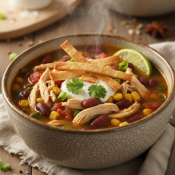 Hearty Low-Fat Chicken Tortilla Soup recipe