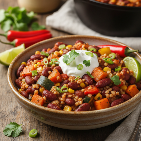 Hearty Low-GI Vegetarian Chili with Bulgur recipe