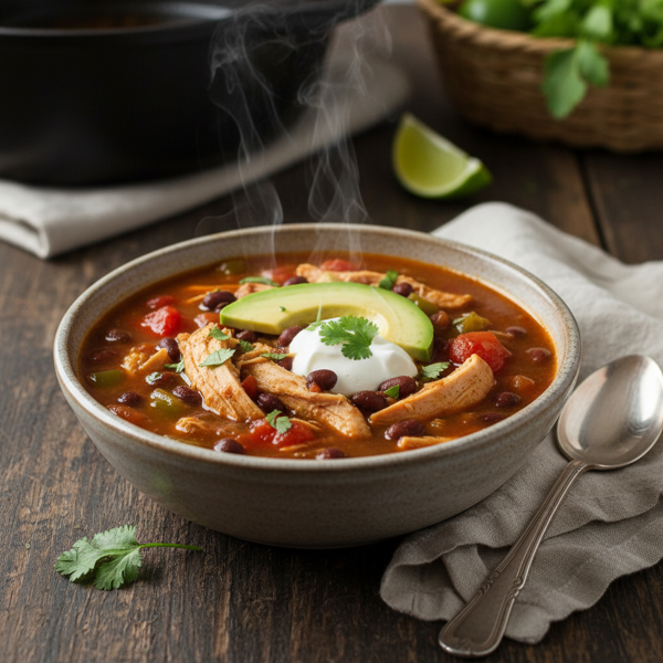 Hearty Low Carb Chicken & Black Bean Soup recipe