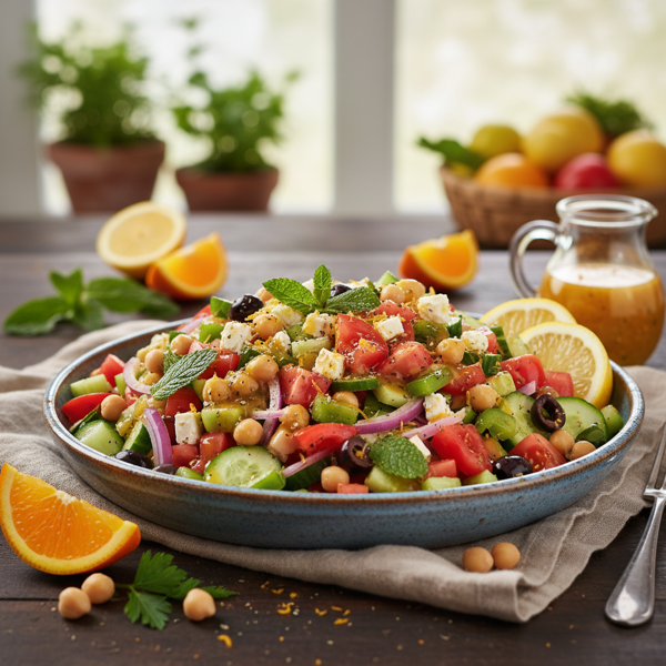 Hearty Mediterranean Chopped Salad with Citrus Vinaigrette recipe