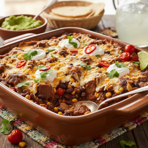 Hearty Mexican Beef & Bean Casserole recipe