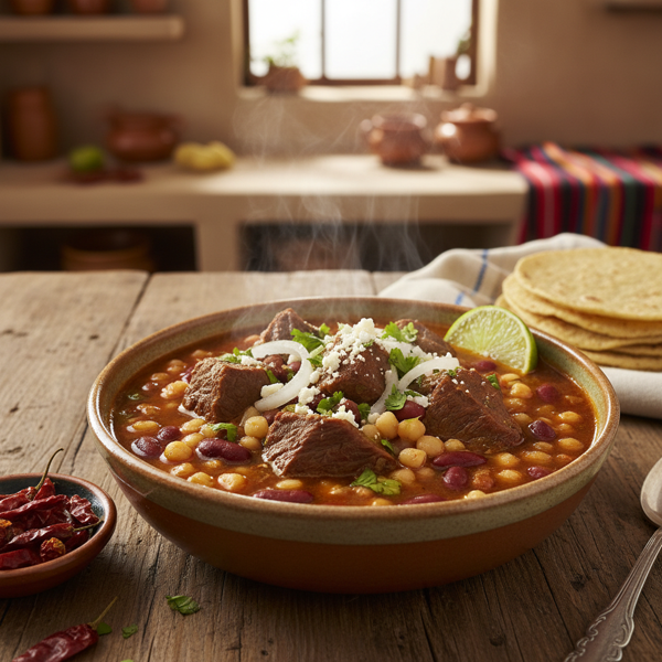 Hearty Mexican Beef and Hominy Stew recipe