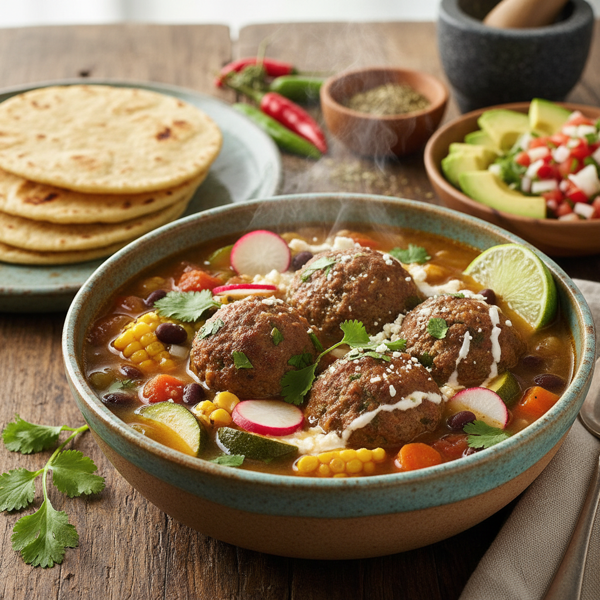 Hearty Mexican Meatball Soup recipe