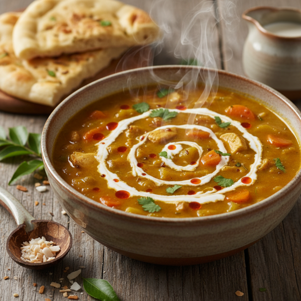 Hearty Mulligatawny Soup with Coconut Cream recipe