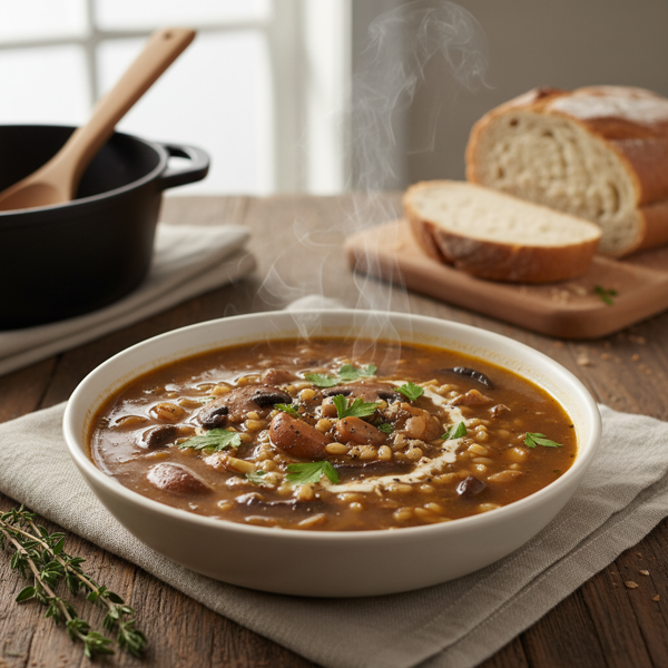 Hearty Mushroom Barley Soup recipe