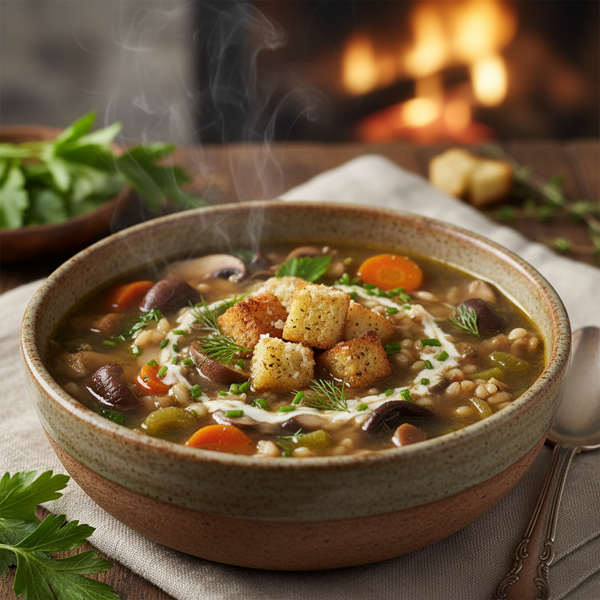 Hearty Mushroom Barley Soup Delight recipe