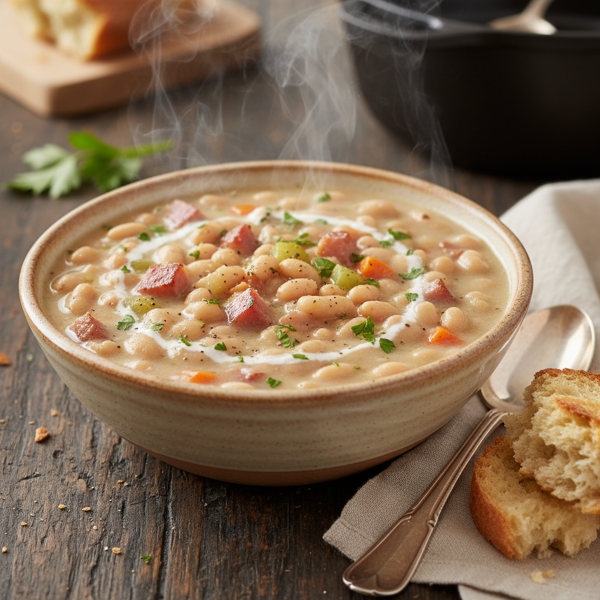 Hearty Navy Bean & Ham Chowder recipe