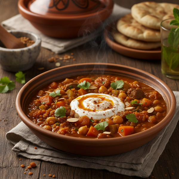 Hearty North African Lentil Stew recipe