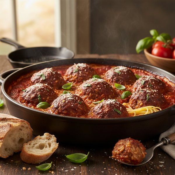 Hearty Oven-Baked Porcupine Meatballs with Tomato Sauce recipe