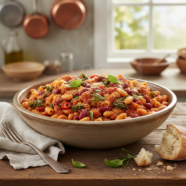 Hearty Pasta and Bean Delight recipe