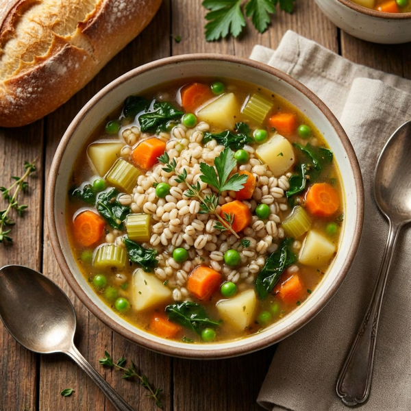 Hearty Pearl Barley Vegetable Medley Soup recipe