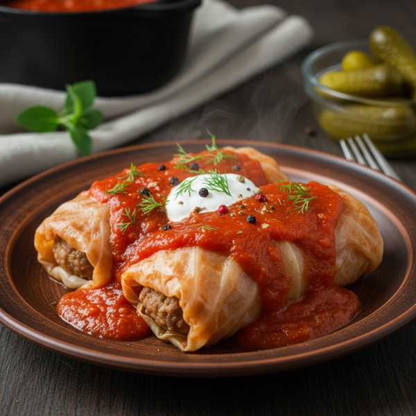 Hearty Polish Cabbage Rolls with Tomato Sauce recipe