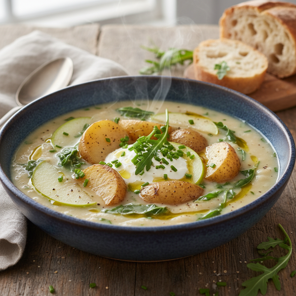 Hearty Potato, Apple & Arugula Soup recipe