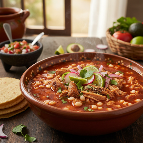 Hearty Pozole Rojo with Tender Chicken recipe