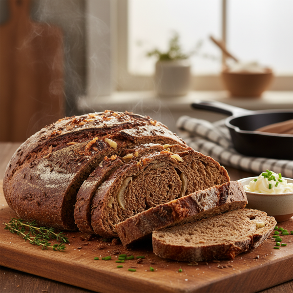 Hearty Pumpernickel and Onion Bread recipe