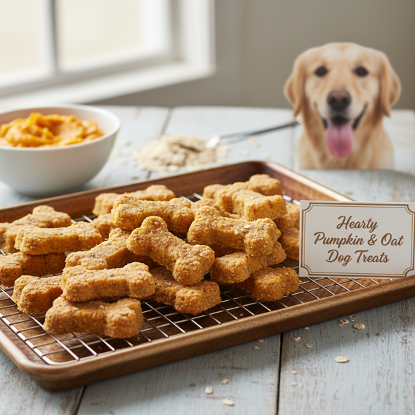 Hearty Pumpkin & Oat Dog Treats recipe