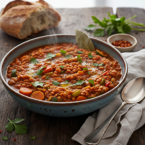 Hearty Red Lentil Vegetable Medley recipe