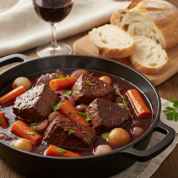 Hearty Red Wine Beef Stew with Carrots recipe