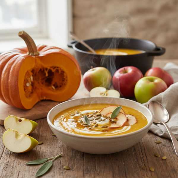 Hearty Roasted Pumpkin and Apple Soup recipe