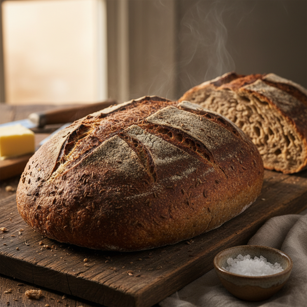 Hearty Rustic Rye Sourdough Bread recipe