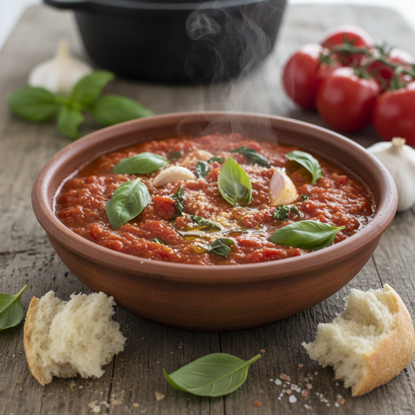 Hearty Rustic Tomato Basil Sauce recipe